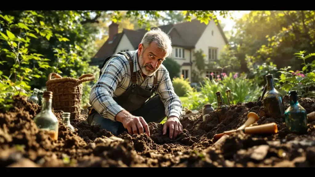 Een ondergronds geheim: tijdens het graven in zijn tuin vindt hij een eeuwenoude verzameling die een fortuin waard is